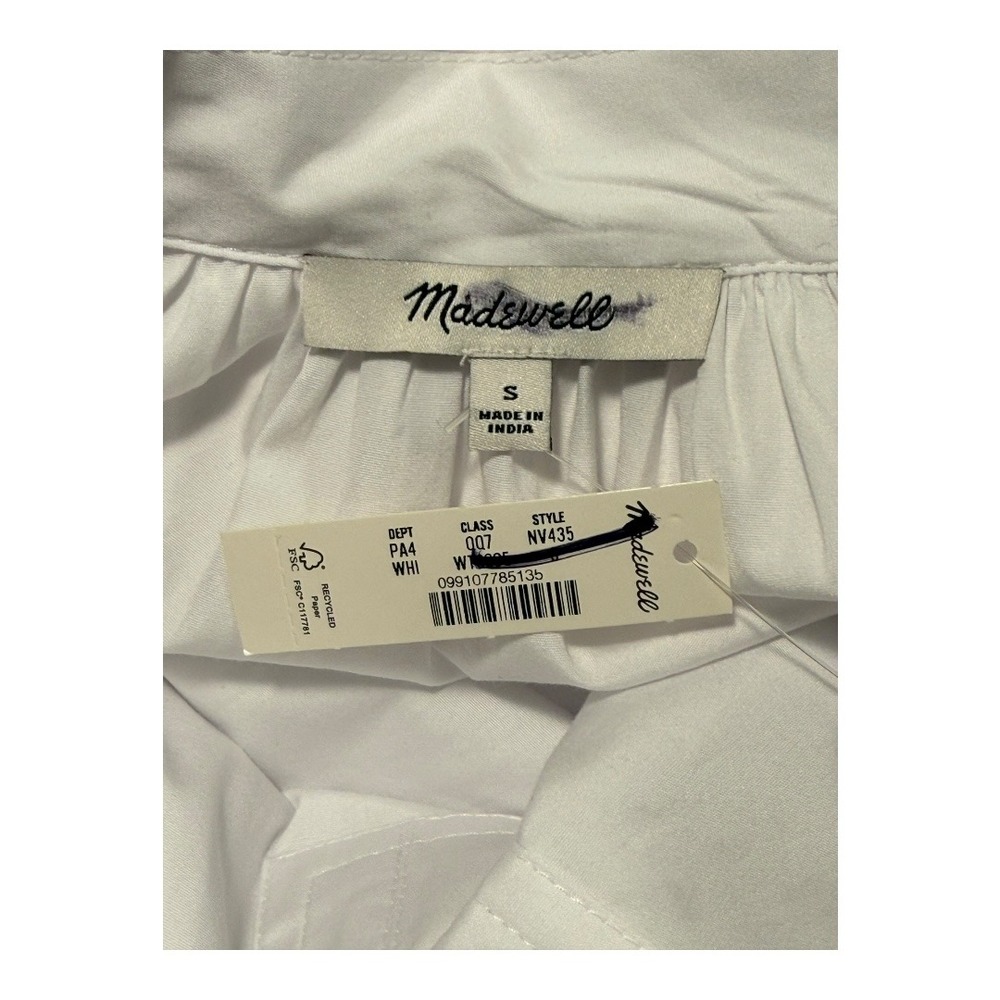 Madewell White V-Neck High-Low Midi Dress - Picture 5 of 8